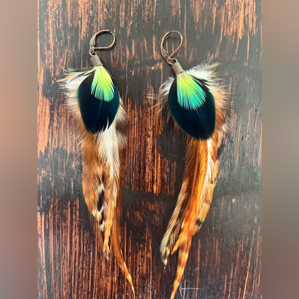 Handmade Real Feather Earrings